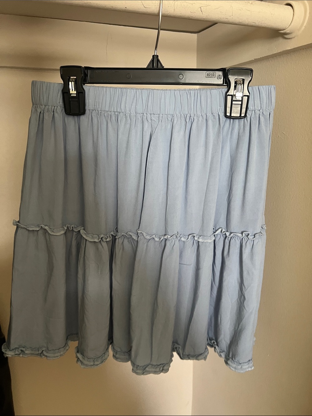 Women's Light Blue Tiered Skater Skirt